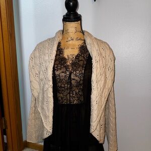 Apt. 9 Cream Open-Front Cable Knit Shrug
